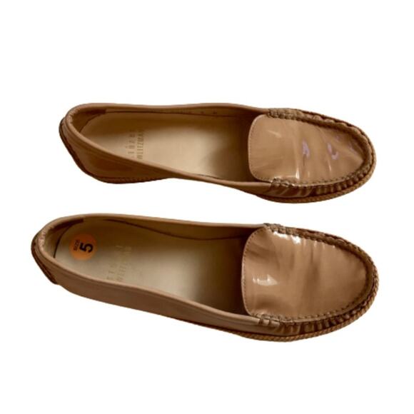 Stuart Weitzman Loafers Flats Shoes Camel Patent Leather Geek Loafers Size 5 - Picture 12 of 15